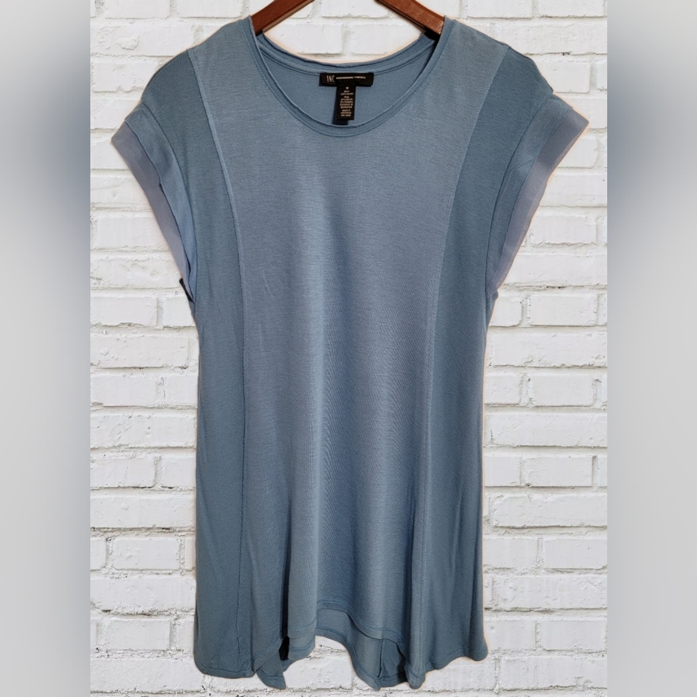 I•N•C International Concepts Light Blue Tunic Top Size Medium